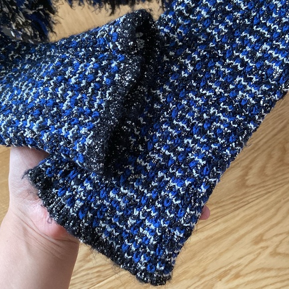 Maje Marius Tweed Fringe Trim Cardigan Blazer / Size 3 (Large) - Picture 5 of 7